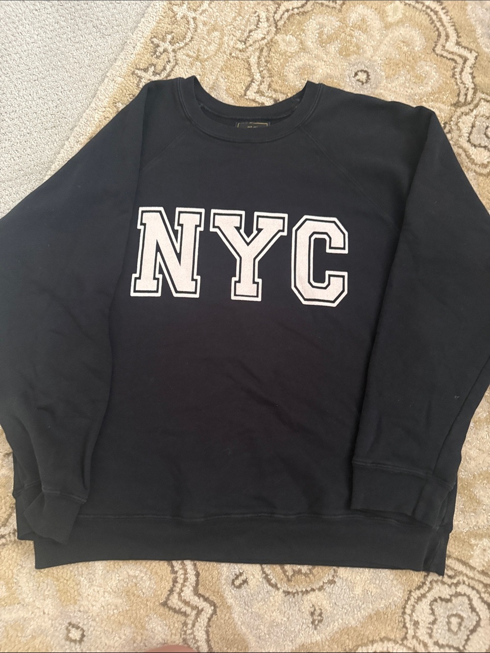 Evereve RetroBrand NYC Black Crewneck Sweater